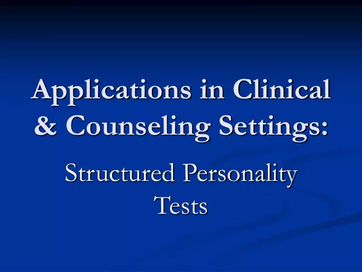 applications in clinical counseling settings