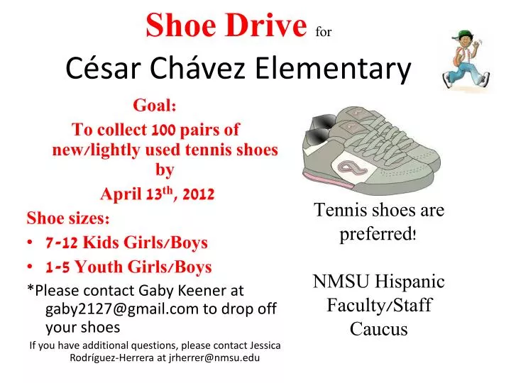 shoe drive for c sar ch vez elementary