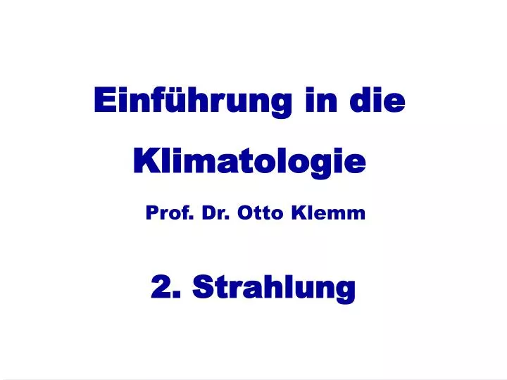 einf hrung in die klimatologie