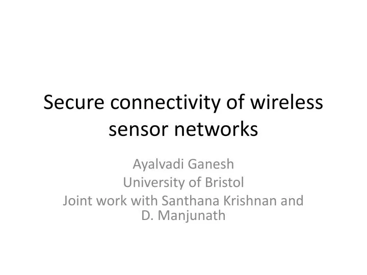 secure connectivity of wireless sensor networks