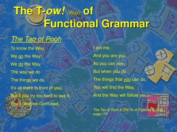 the t ow way of functional grammar