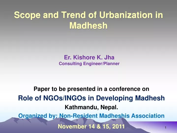 scope and trend of urbanization in madhesh