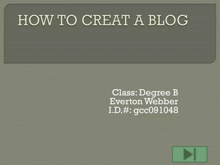 how to creat a blog