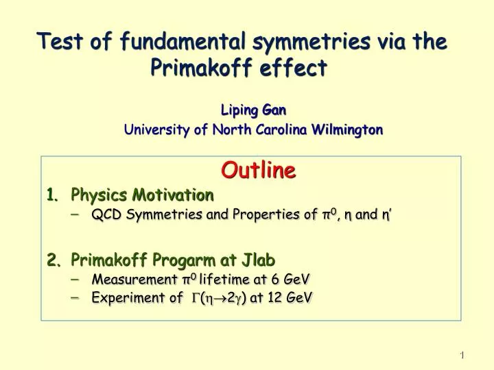 test of fundamental symmetries via the primakoff effect