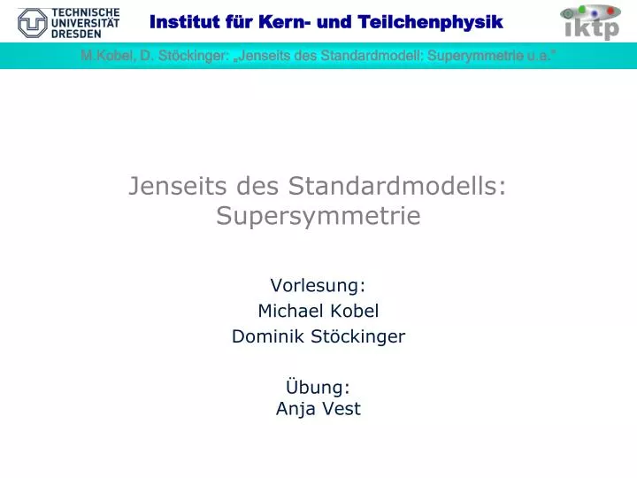 jenseits des standardmodells supersymmetrie