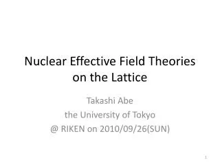 Nuclear Effective Field Theories on the Lattice