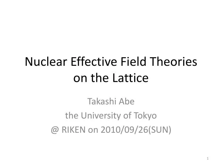 nuclear effective field theories on the lattice