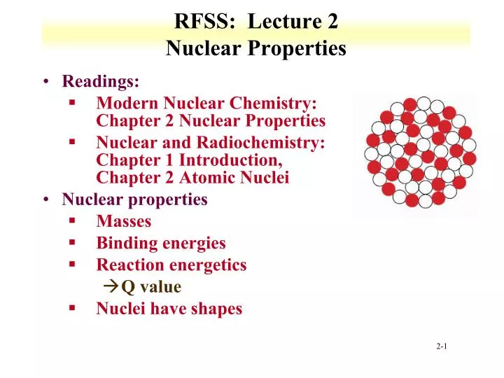 rfss lecture 2 nuclear properties