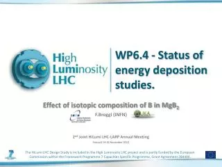 WP6.4 - Status of energy deposition studies.