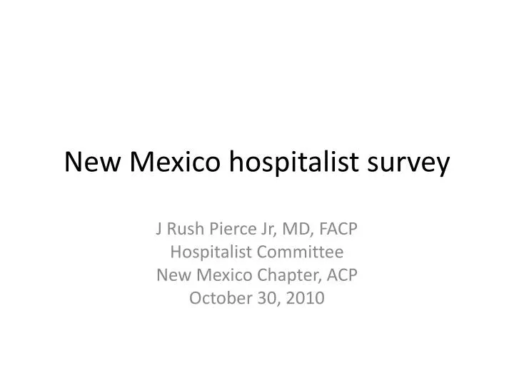 new mexico hospitalist survey