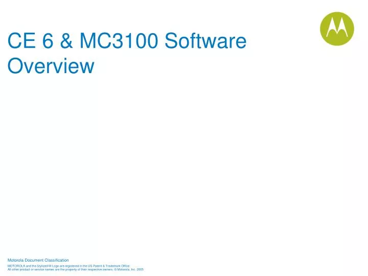 ce 6 mc3100 software overview