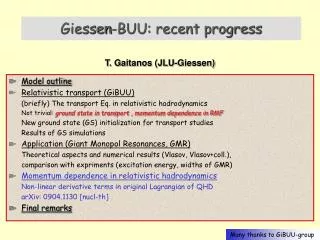 Giessen-BUU: recent progress