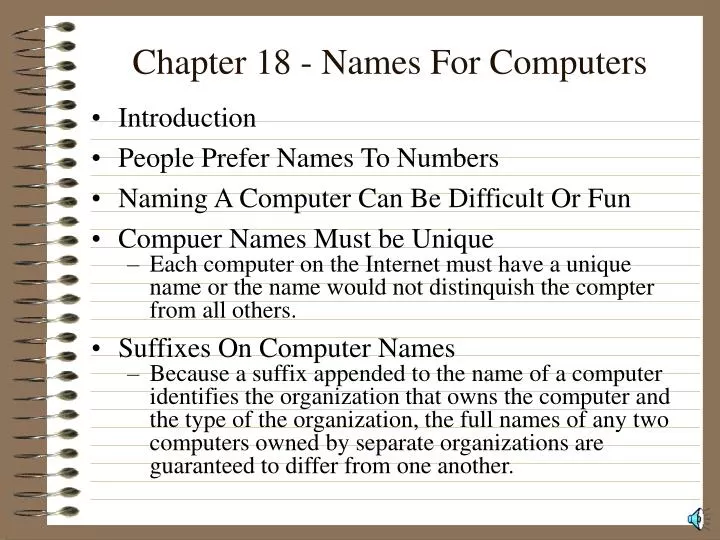 PPT - Chapter 18 - Names For Computers PowerPoint Presentation