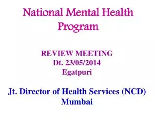 National Mental Health Program