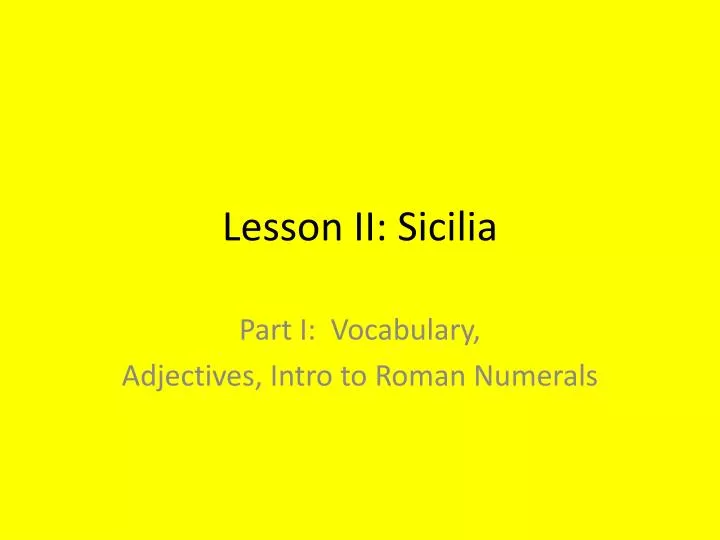 lesson ii sicilia