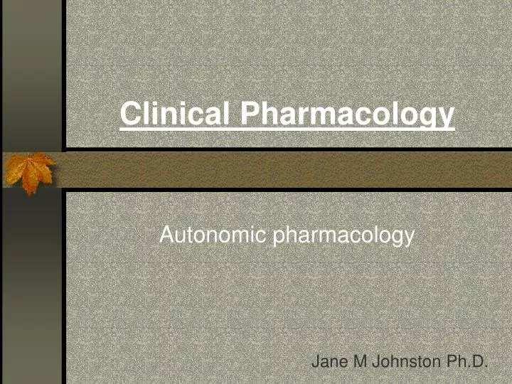 clinical pharmacology