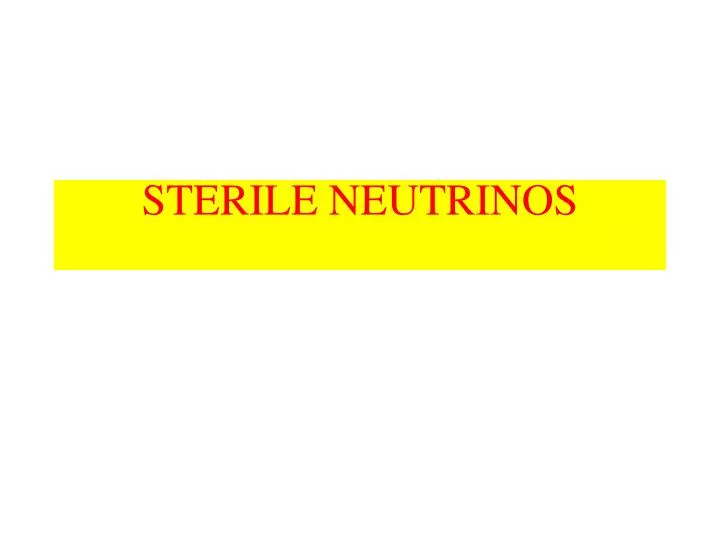 sterile neutrinos