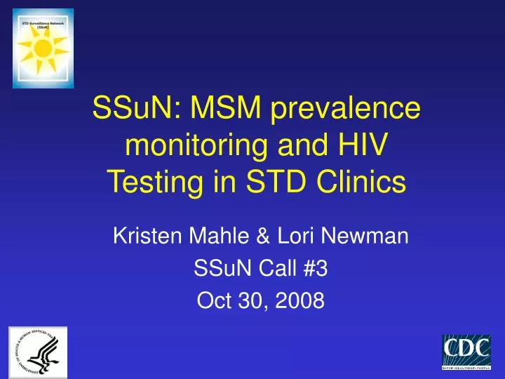 ssun msm prevalence monitoring and hiv testing in std clinics