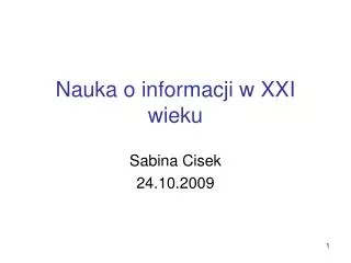 nauka o informacji w xxi wieku