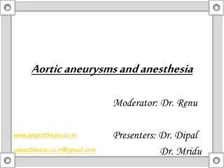Aortic aneurysms and anesthesia