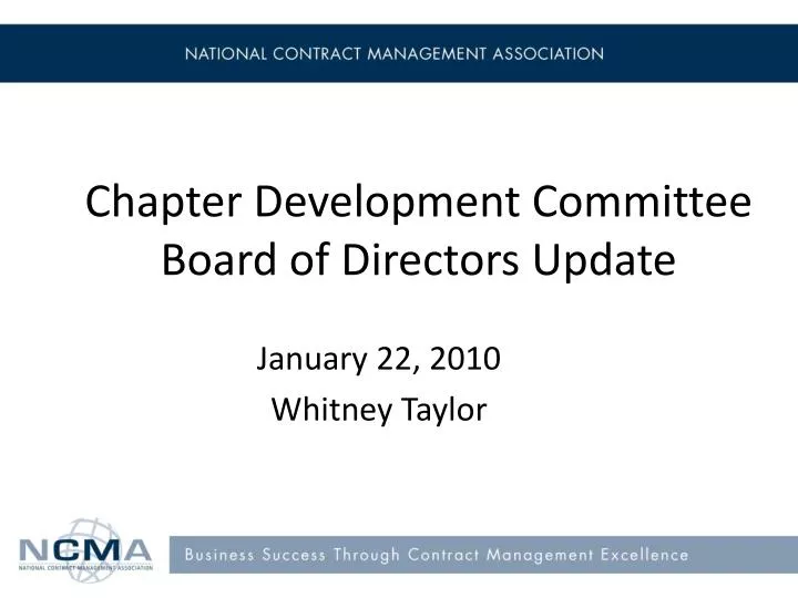chapter development committee board of directors update