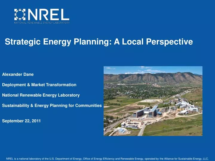 strategic energy planning a local perspective