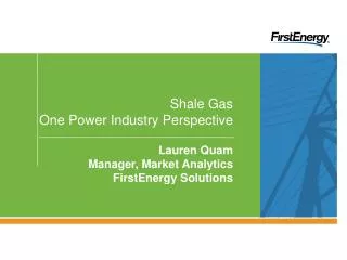 Shale Gas One Power Industry Perspective