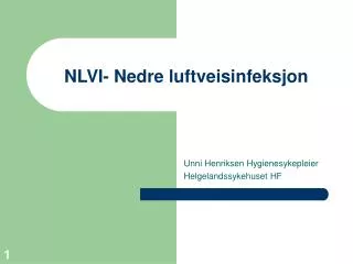 nlvi nedre luftveisinfeksjon