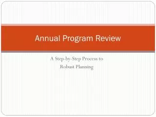Annual Program Review
