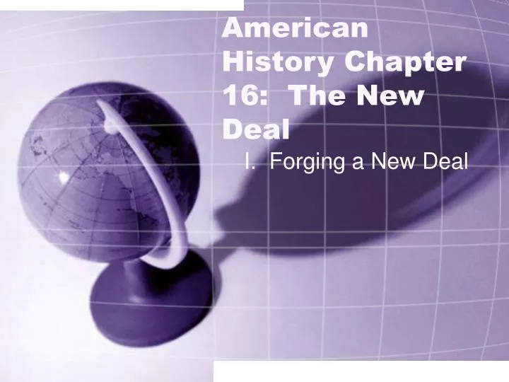 american history chapter 16 the new deal