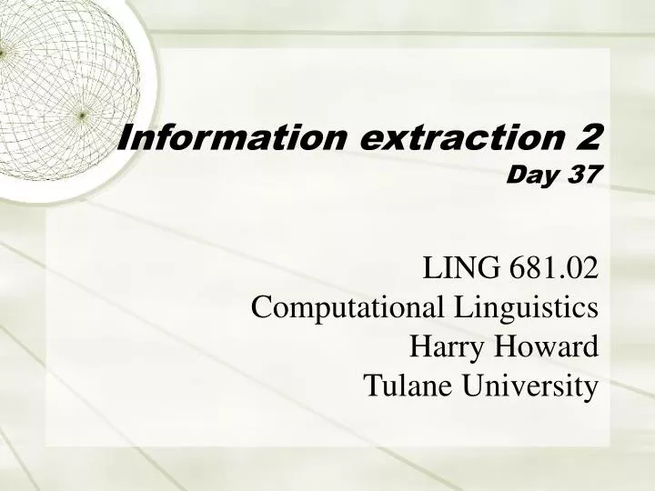 information extraction 2 day 37