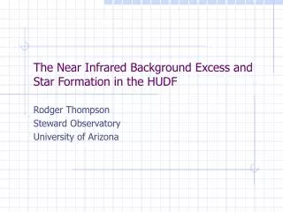 The Near Infrared Background Excess and Star Formation in the HUDF