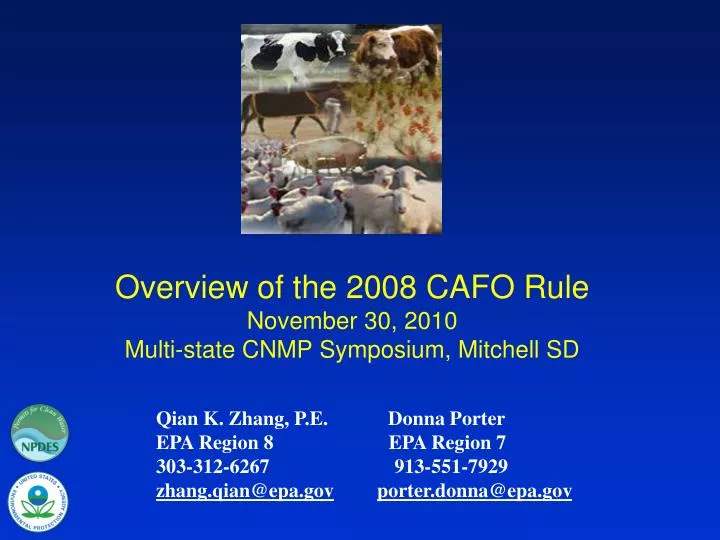 overview of the 2008 cafo rule november 30 2010 multi state cnmp symposium mitchell sd