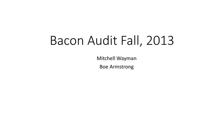 bacon audit fall 2013