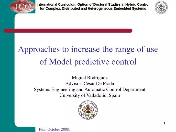 approaches to increase the range of use of model predictive control