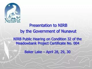 Presentation to NIRB by the Government of Nunavut