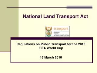 National Land Transport Act