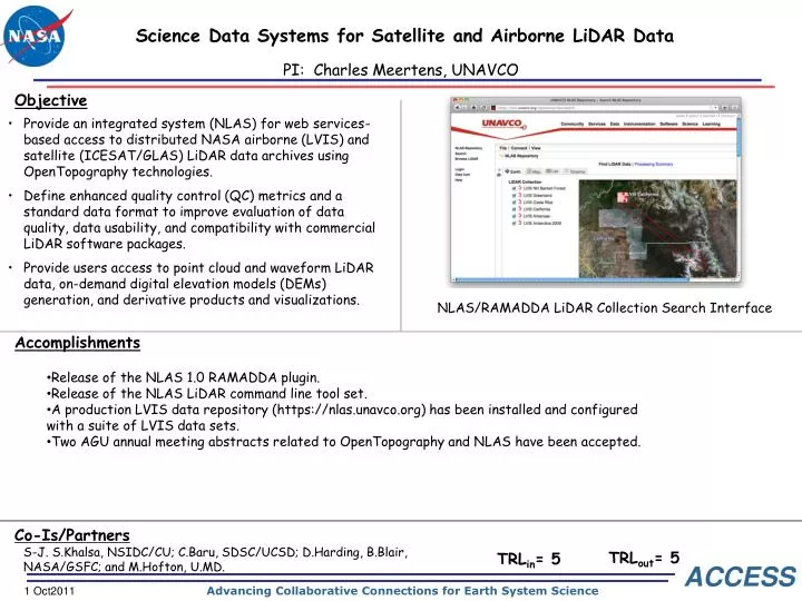 science data systems for satellite and airborne lidar data
