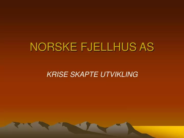norske fjellhus as