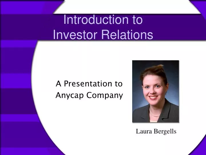 introduction to investor relations
