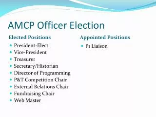 AMCP Officer Election