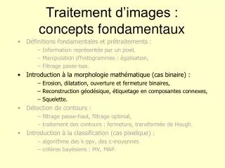 traitement d images concepts fondamentaux