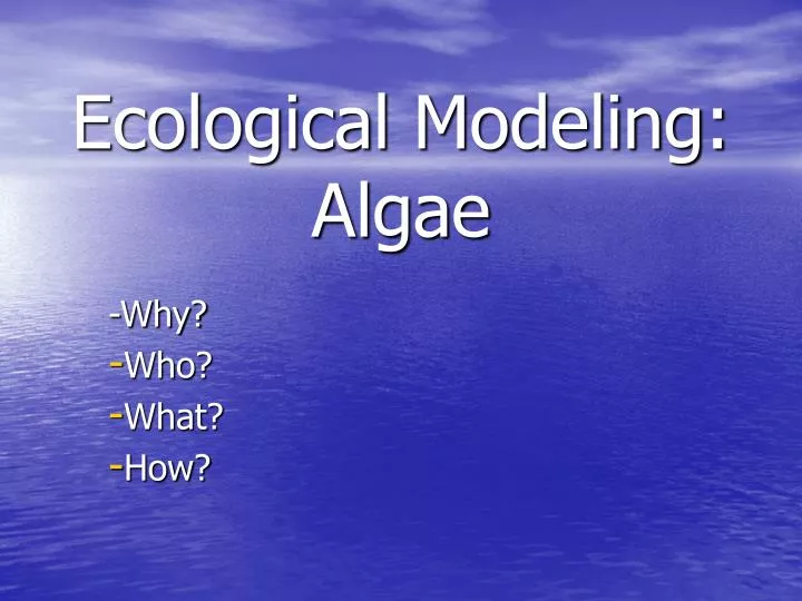 ecological modeling algae