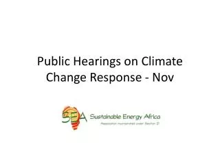Public Hearings on Climate Change Response - Nov