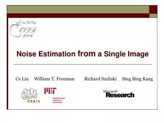 Noise Estimation from a Single Image