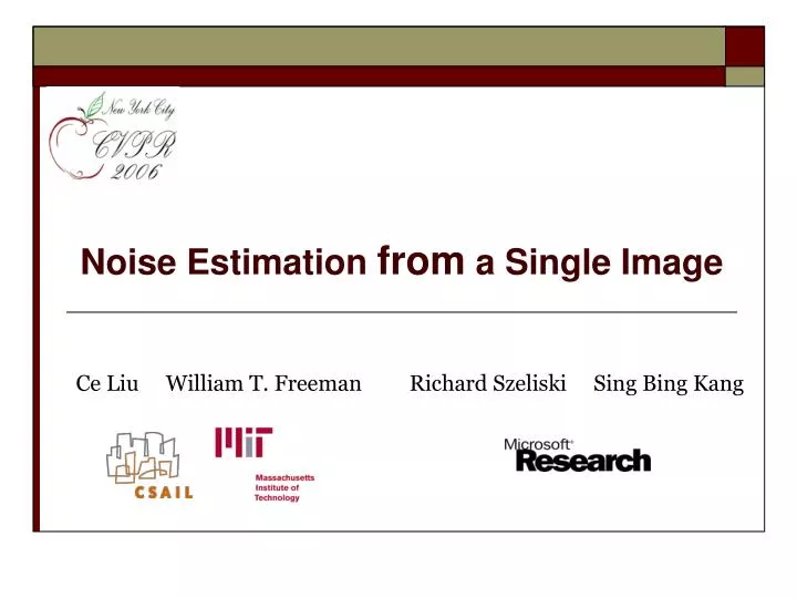 noise estimation from a single image