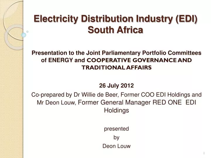 electricity distribution industry edi south africa