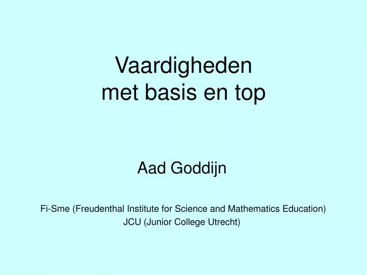 vaardigheden met basis en top