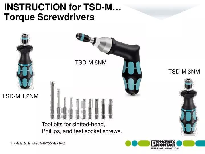 instruction for tsd m torque screwdrivers