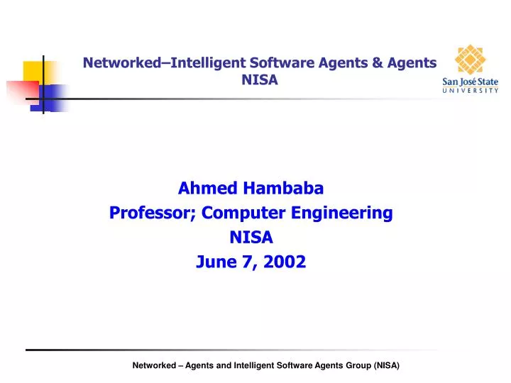 networked intelligent software agents agents nisa